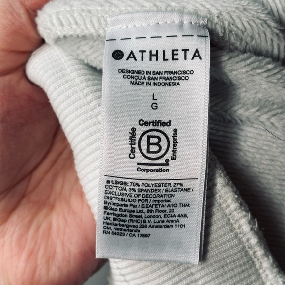 Athleta Cozy Karma High Rise Zip Pant Gray/White size Large - Picture 15 of 16